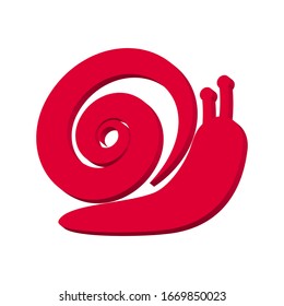 Caracol rosa sobre fondo blanco 3d, vector