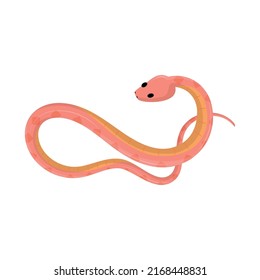 icono de serpiente rosa aislado plano