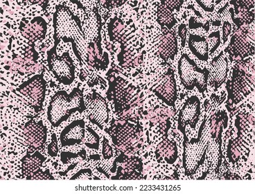 pink snake vector design han drawn seamless repeating pattern 