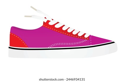 Pink sneaker shoe. vector illustration