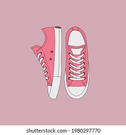 ilustrador de diseño plano de zapatillas rosadas