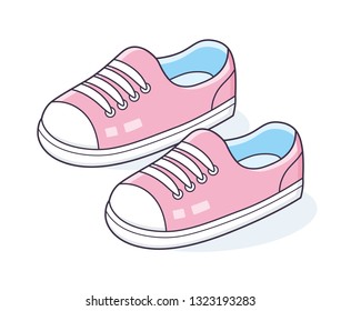 Pink sneakers isolated