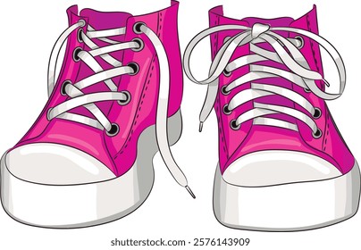 Pink sneakers isolated on white