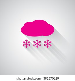Pink Snow web icon on light grey background