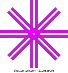 pink snowflake. Geometric vector element.