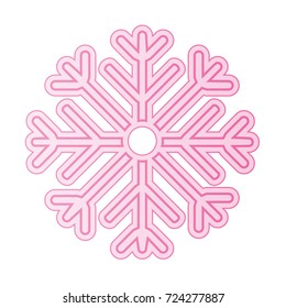Pink snowflake icon  isolated on a white background