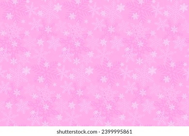 Patrón de infiltración del invierno del vector de copos de nieve rosa. Fondo infinito para papel de envolvimiento de Navidad, tela, textil, papel tapiz