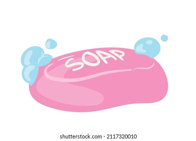 pink soap bar with foam