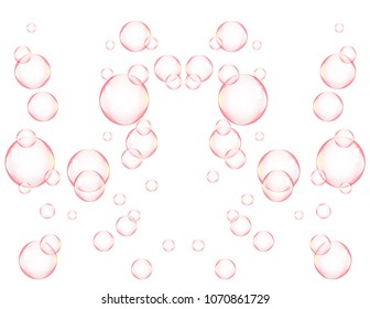 Pink soap bubbles