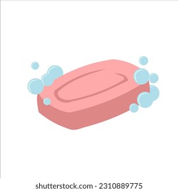 Pink soap and bubbles Vector image with a white background