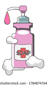 pink soap (COVID-19) vector illustration