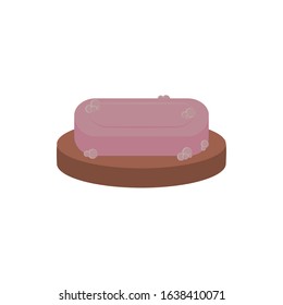 Pink soap design, Spa center healthy lifestyle care wellness relaxation skin therapy and female theme Vector illustration