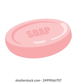 pink soap flat vector illustration	