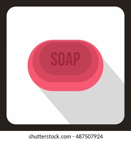 Pink soap icon in flat style on a white background vector illustration