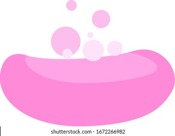 Pink soap, illustration, vector on white background.