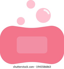 Pink soap, illustration, vector on a white background