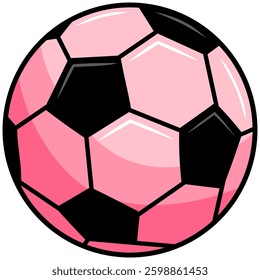 Pink Soccer Ball Football Doodle Drawing Illustration Vector Art