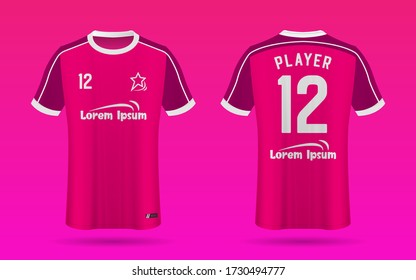 Pink soccer team jersey template