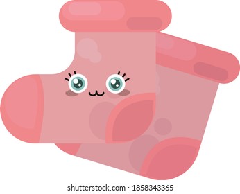 Pink socks, illustration, vector on white background