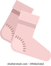 Pink socks vector illustration on a white background.