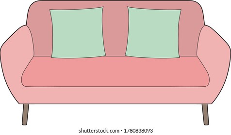 Pink sofa, EPS 10 file