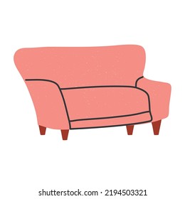 icono del sofá rosa sobre fondo blanco