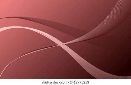 curvas de onda de líneas blandas rosa con fondo abstracto de gradiente suave