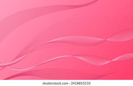 curvas de onda de líneas blandas rosadas sobre fondo abstracto degradado