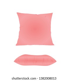 Pink soft pillow. vector illustration