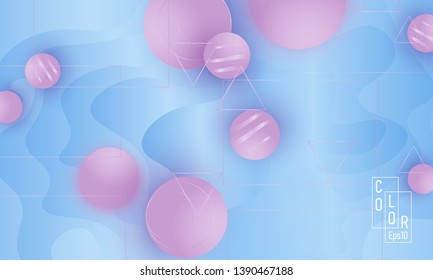 Pink soft spheres. 3d abstract background. Geometric shapes. Realistic modern cover design. Landing page template. Dynamic wallpaper. Vector illustration.