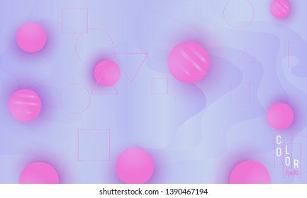 Pink soft spheres. 3d abstract background. Geometric shapes. Realistic modern cover design. Landing page template. Dynamic wallpaper. Vector illustration.