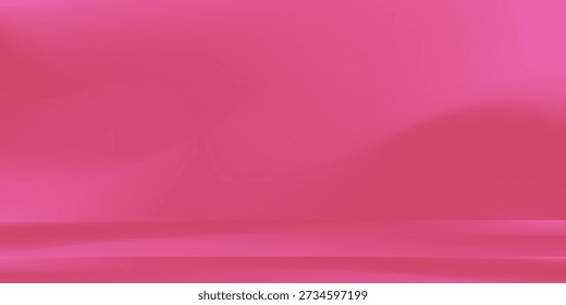 Pink soft studio room. Limbo light background. Abstract 3d candy backdrop for product presentation. Minimal wall scene bg. Showcase, promotion display. Vector stage mockup illustration