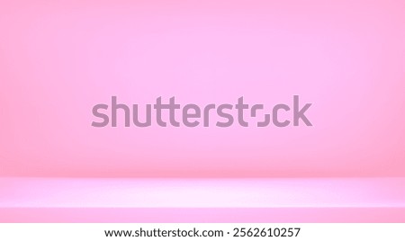 Pink soft studio room. Limbo light background. Abstract 3d violet backdrop for product presentation. Minimal wall scene. Showcase, promotion display. Vector stage mockup illustration