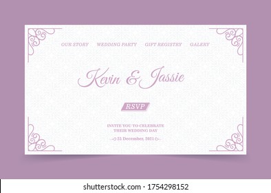 Pink Soft Wedding Landing Page