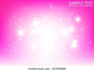 Pink space glitters background illustration - Vector abstract pink sparkles shiny background