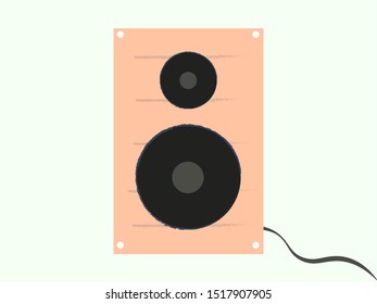 Altavoz rosa, ilustración, vector sobre fondo blanco.
