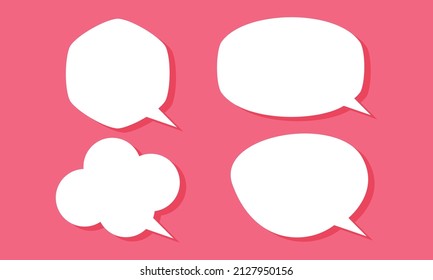 pink speech bubble flat icons  