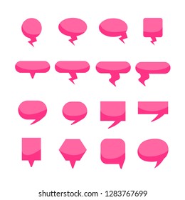 pink speech bubble set