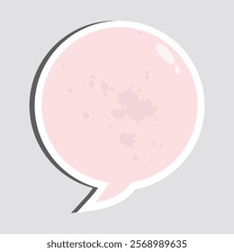Pink Speech Bubble with White Outline and Texture