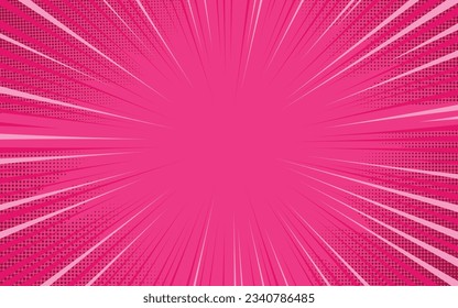 Pink speed line comic style halftone background