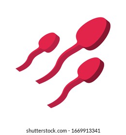 Pink sperm on a white background 3d, vector