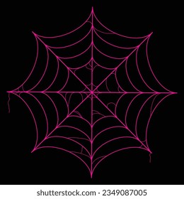 pink spider web, halloween decoration, autumn season, black background