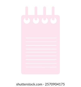 Pink Spiral Notepad Icon Vector Illustration