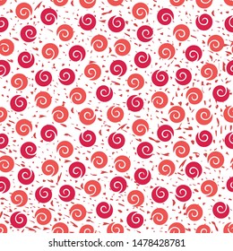 Pink spirals on abstract grunge background, Abstract pink pattern with swirls for wrapping paper, fabric, textile and etc.