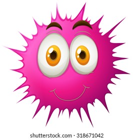 Pink splash with face illustration