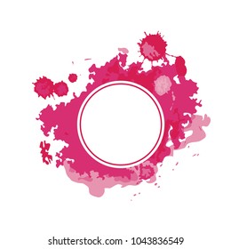 pink splash. round frame