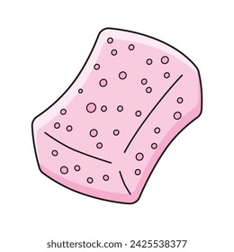 Pink sponge isolated vector illustration