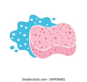 Pink sponge vector illustration.