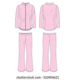 Pink Sport Jacket and Pants Track Suit