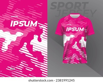 pink sport jersey mockup template design for football, racing, gaming, motocross, cycling, running